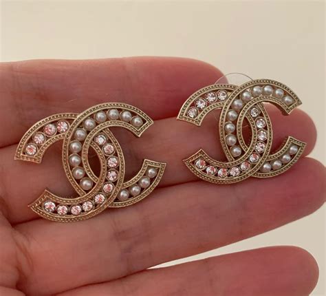 chanel fashion stud earrings|authentic Chanel stud earrings.